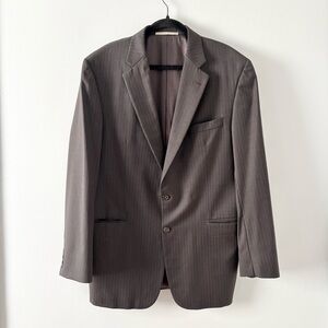 Burberry Men’s Vintage Wool Kensington Blazer Suit Jacket Pinstripe Button Front